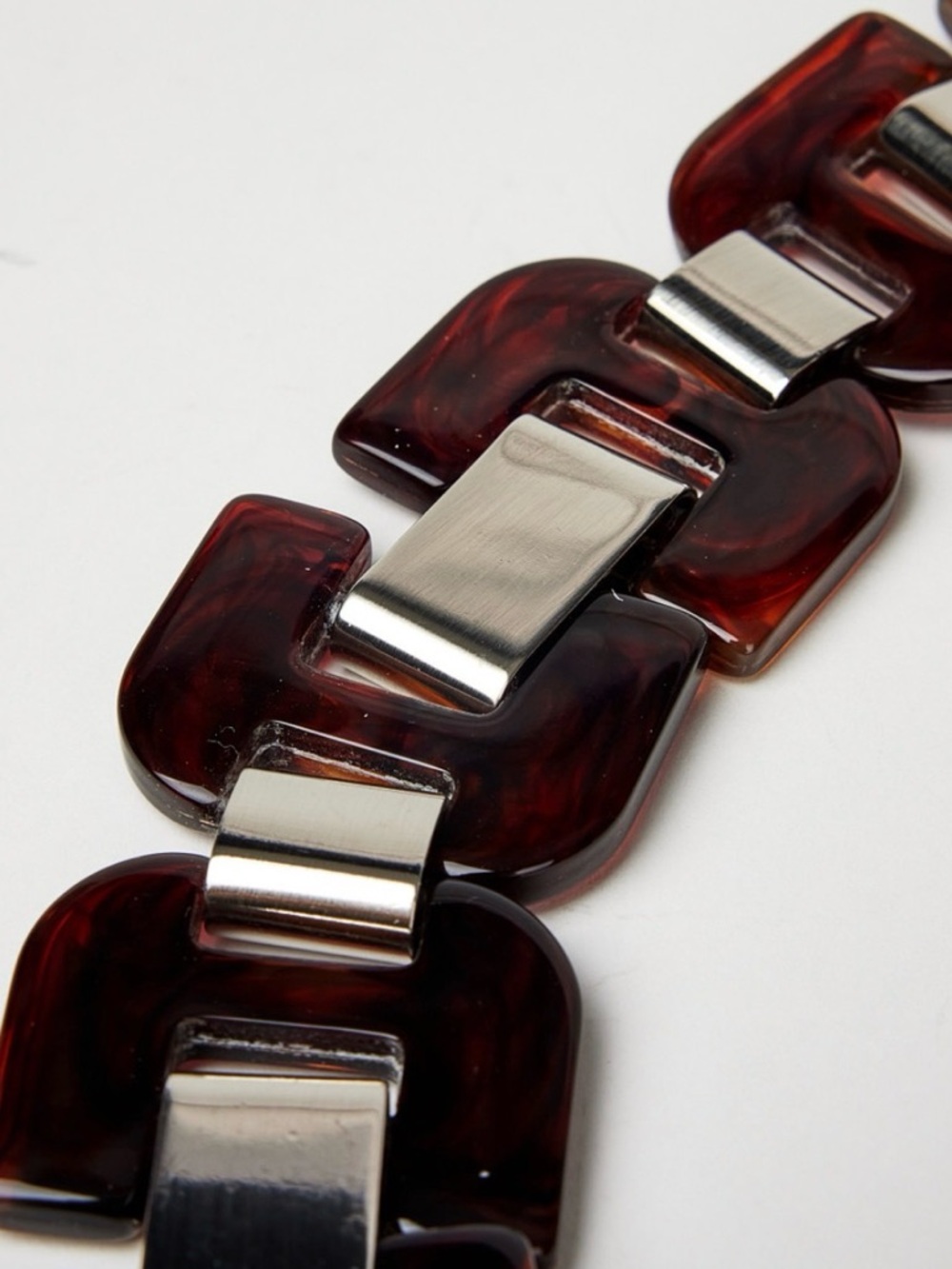 Vintage Prada Honey Tortoiseshell Plexiglass Acrylic Link Belt S 29” - Picture 5 of 5